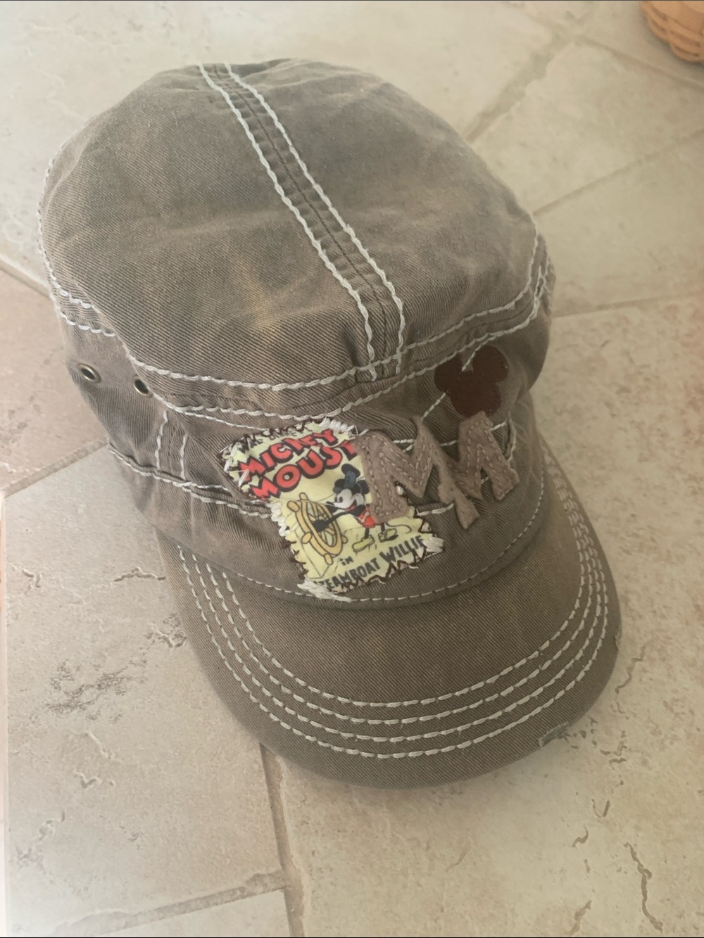Disney Parks Olive Green Canvas Bucket Hat with Brim Stitching